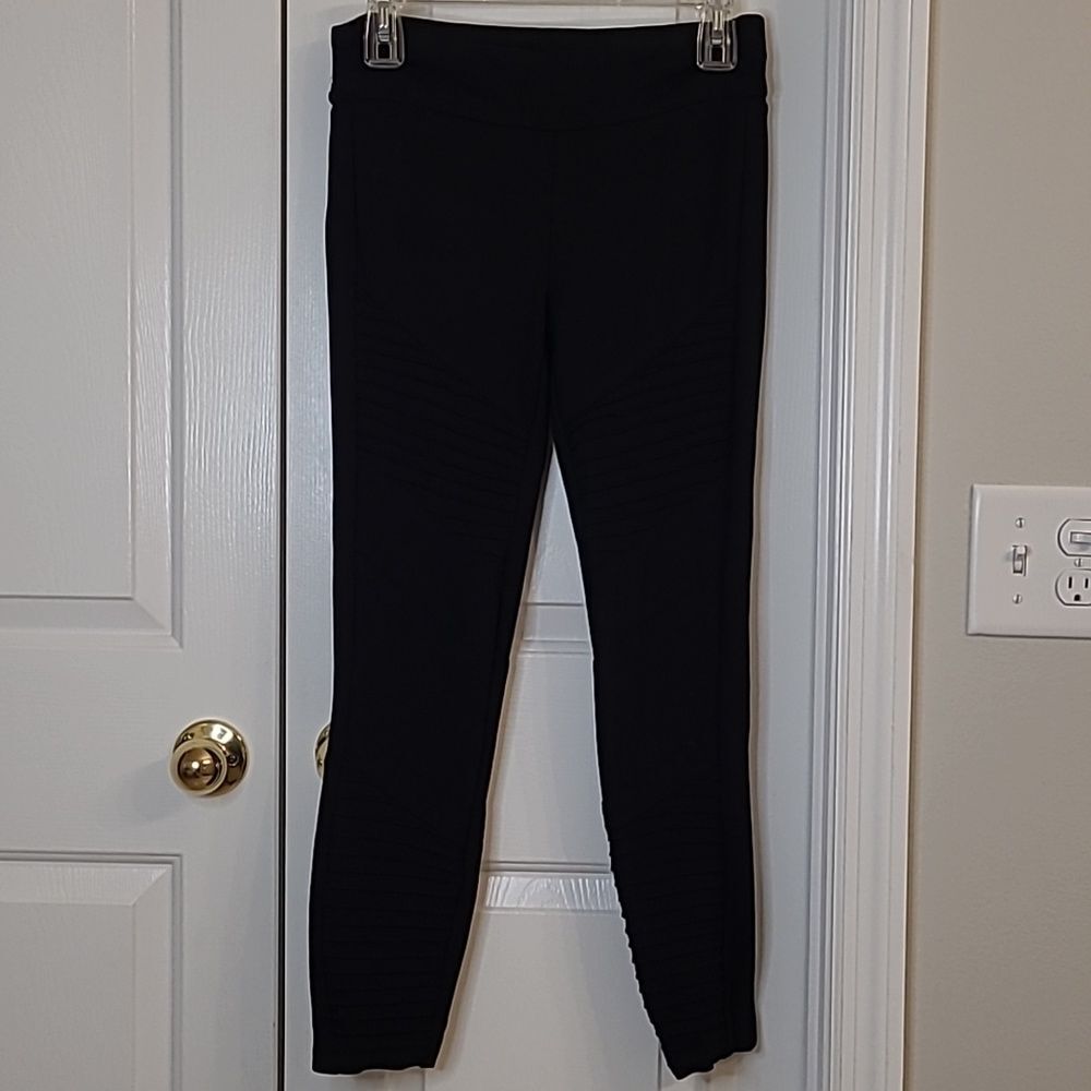 Adrienne Vittadini Black Moto Leggings Size 6